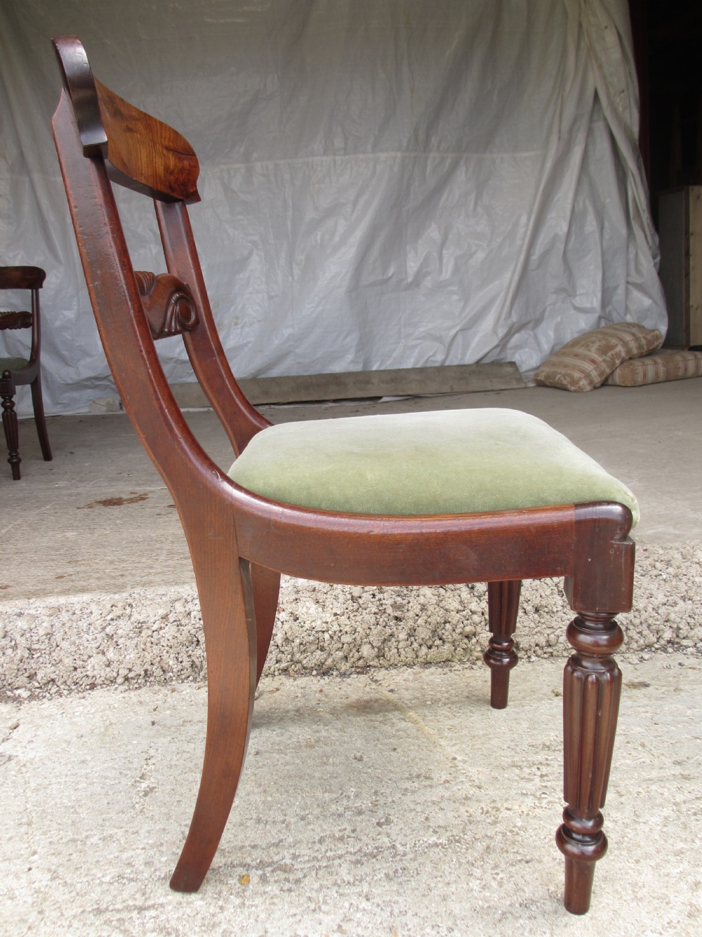Set of six William IV mahogany dining chairs View XI