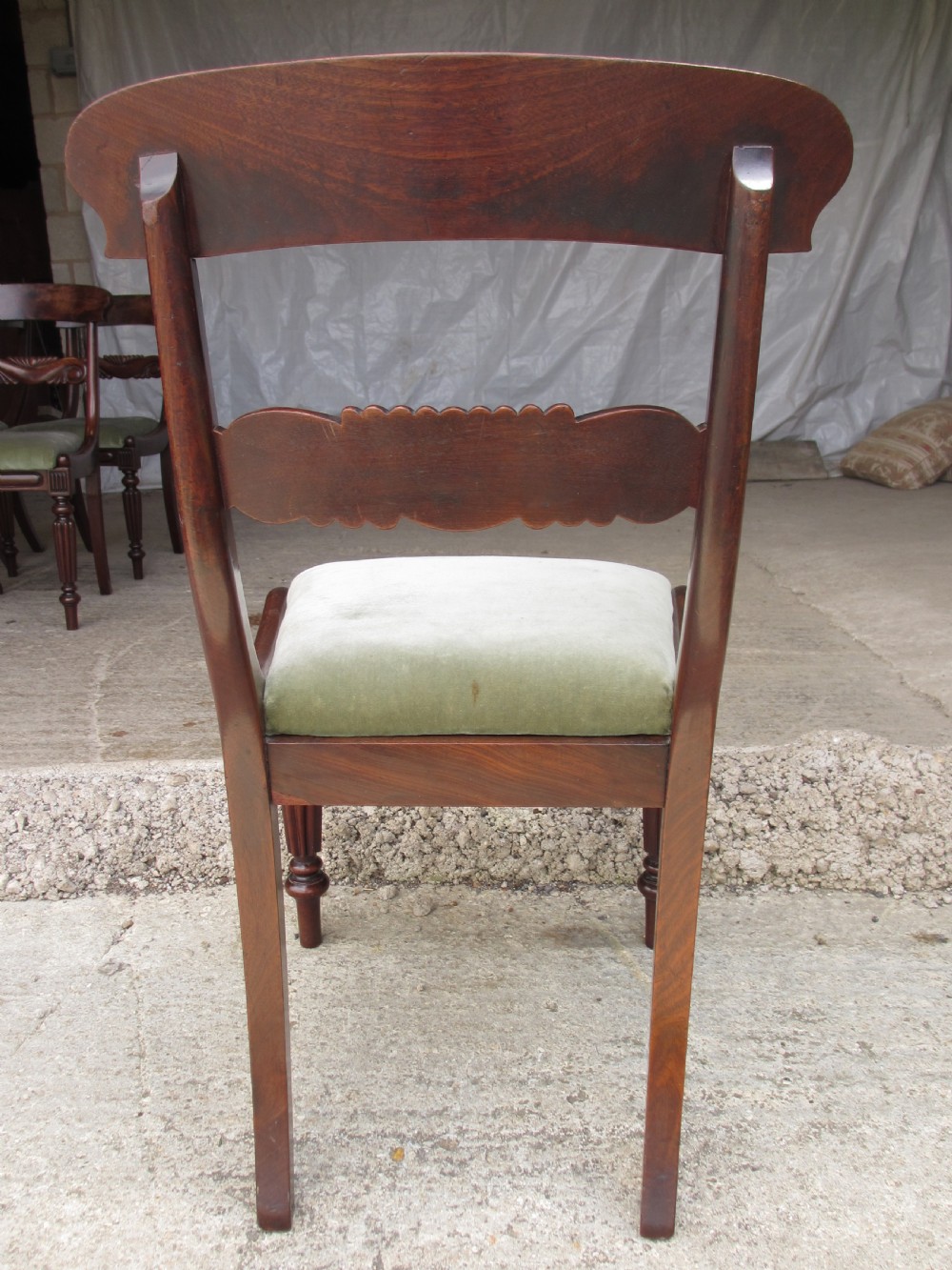 Set of six William IV mahogany dining chairs View XII