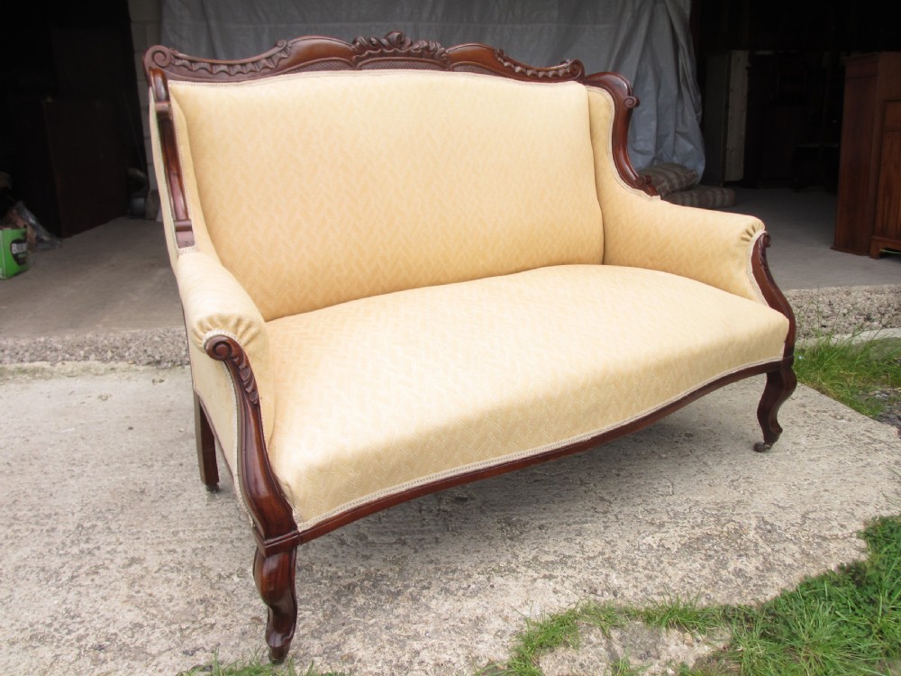 Victorian Mahogany framed sofa settee View IV