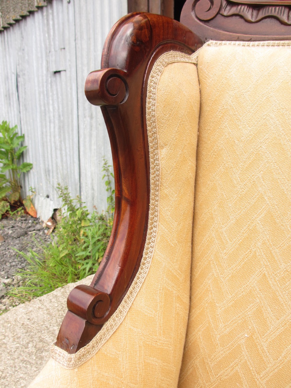 Victorian Mahogany framed sofa settee View V