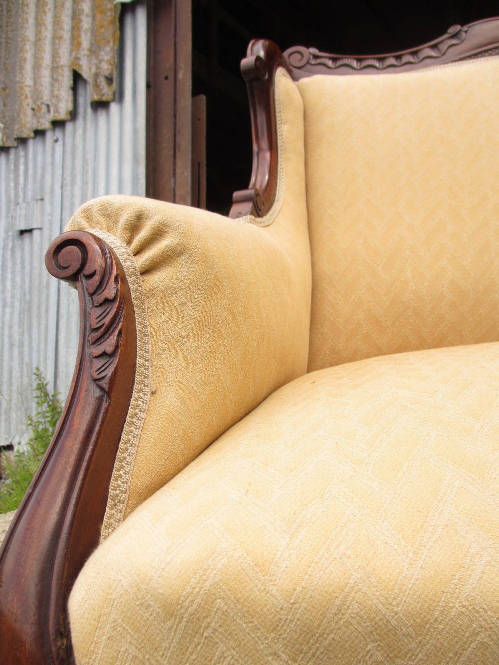 Victorian Mahogany framed sofa settee View VII