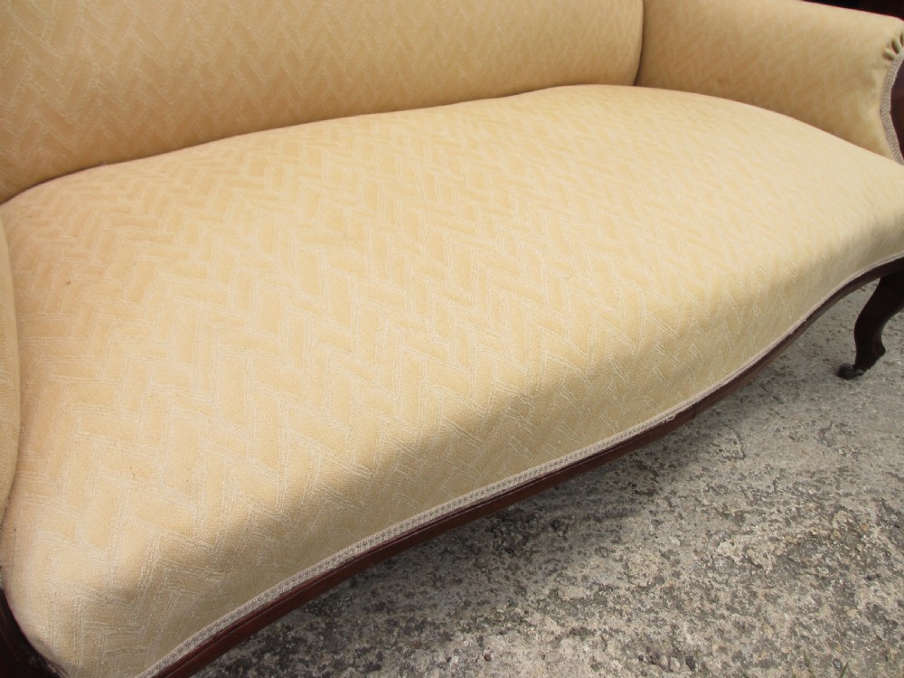 Victorian Mahogany framed sofa settee View VIII