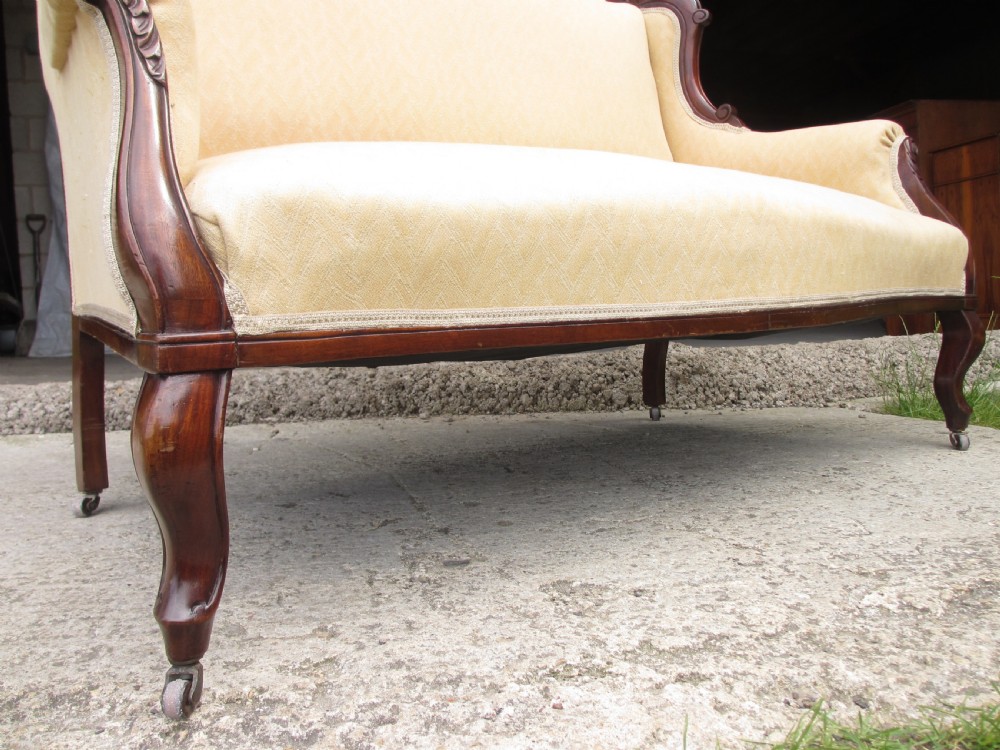 Victorian Mahogany framed sofa settee View IX