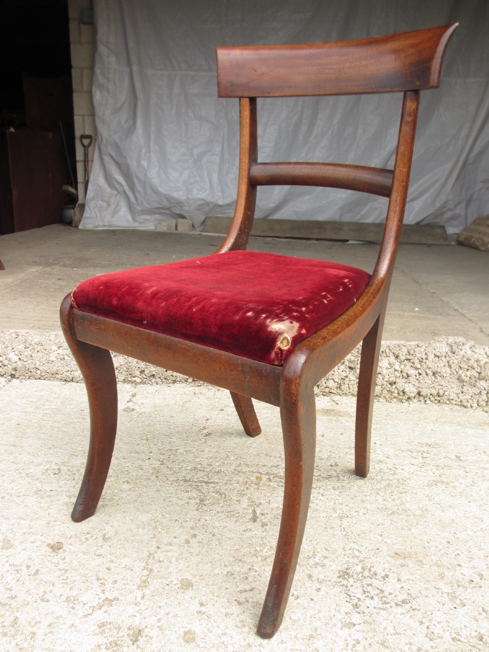 Set of 6 regency mahogany bar back dining chairs View V