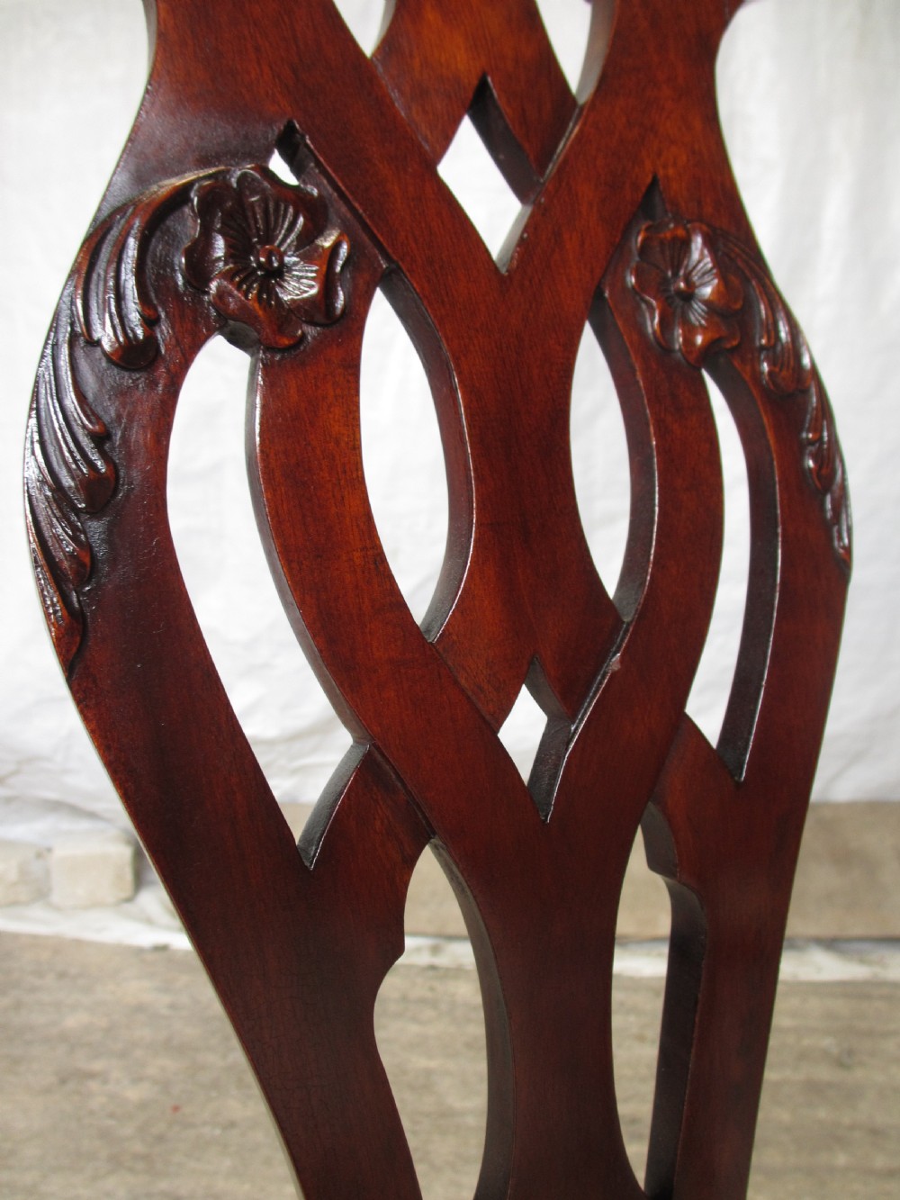 Set of 10 Chippendale style mahogany dining chairs View VII