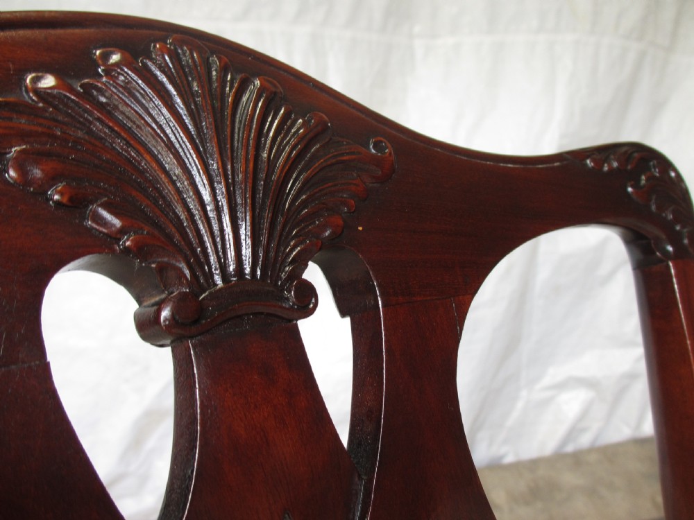 Set of 10 Chippendale style mahogany dining chairs View VIII