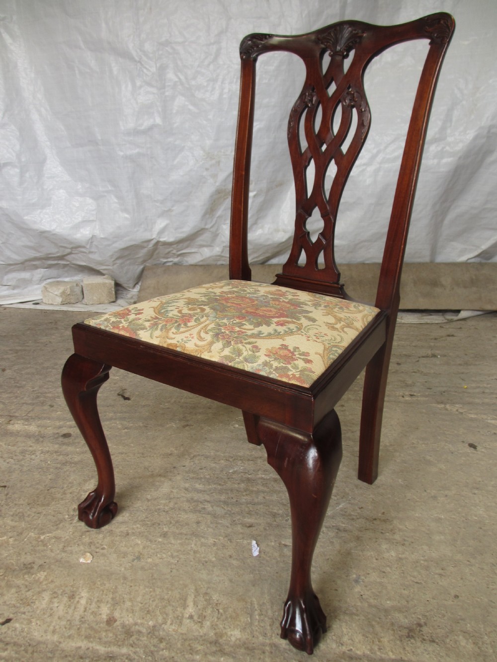 Set of 10 Chippendale style mahogany dining chairs View XIV