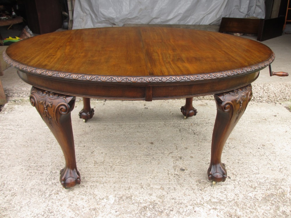 Edwardian mahogany oval screw extending dining table View II