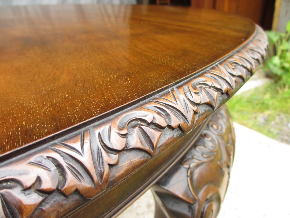 Edwardian mahogany oval screw extending dining table View V