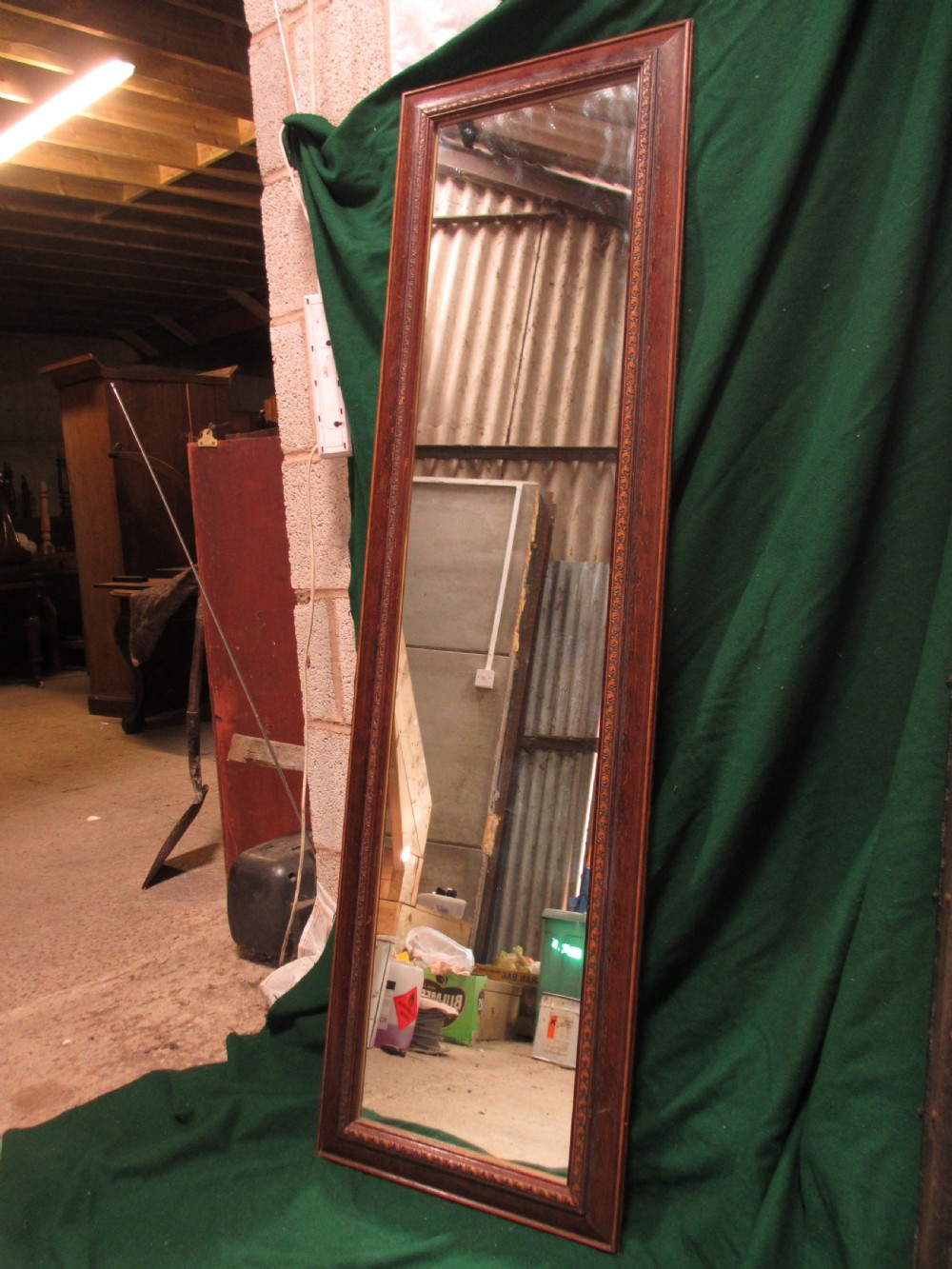 Victorian oak wall hanging dressing mirror View II
