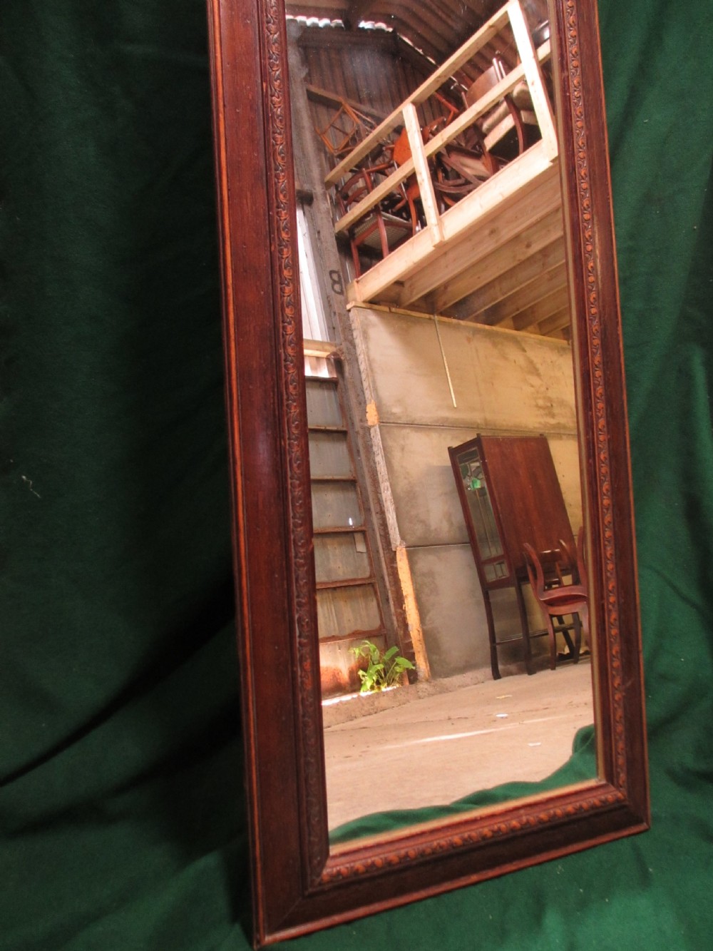 Victorian oak wall hanging dressing mirror View V