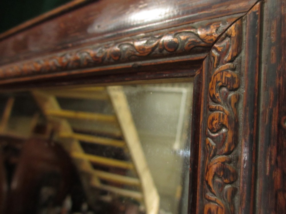 Victorian oak wall hanging dressing mirror View VIII