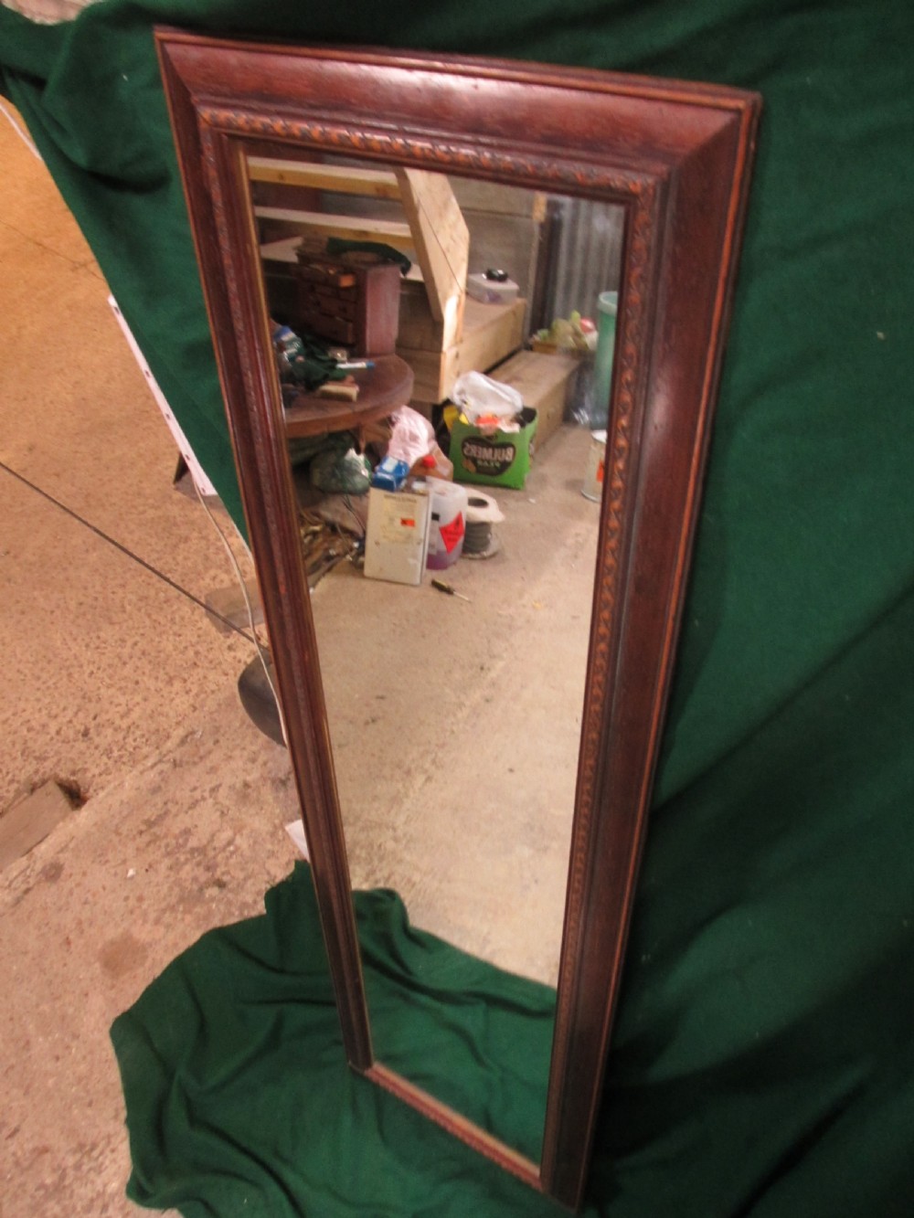 Victorian oak wall hanging dressing mirror View IX