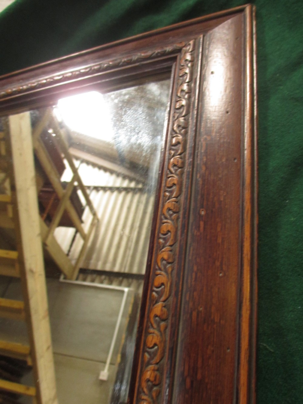 Victorian oak wall hanging dressing mirror View X