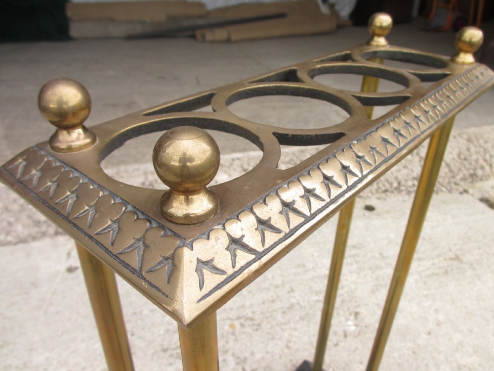 Victorian brass and iron stick stand View IV