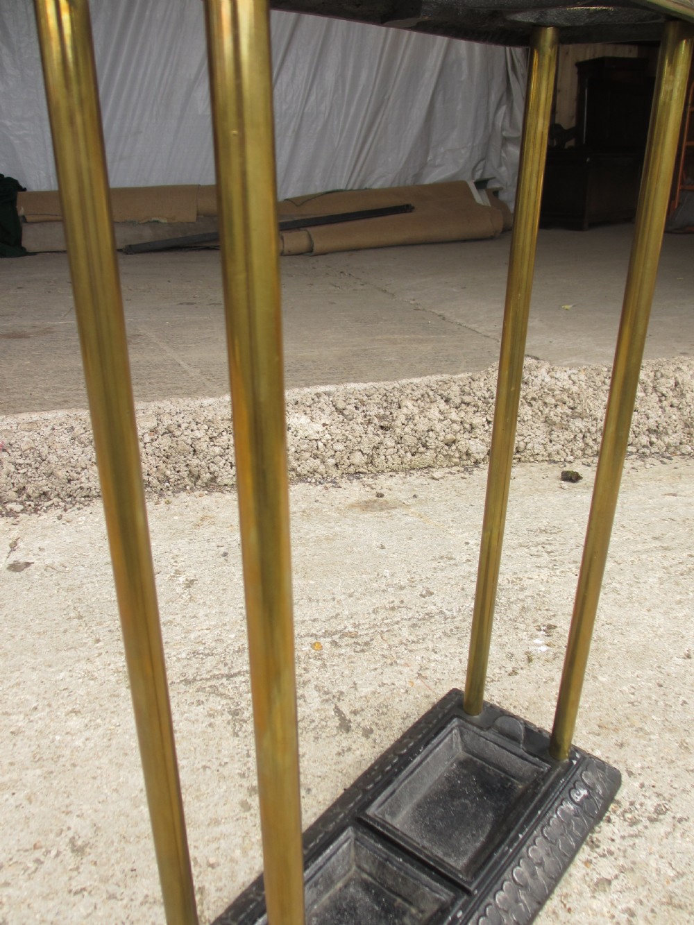 Victorian brass and iron stick stand View V