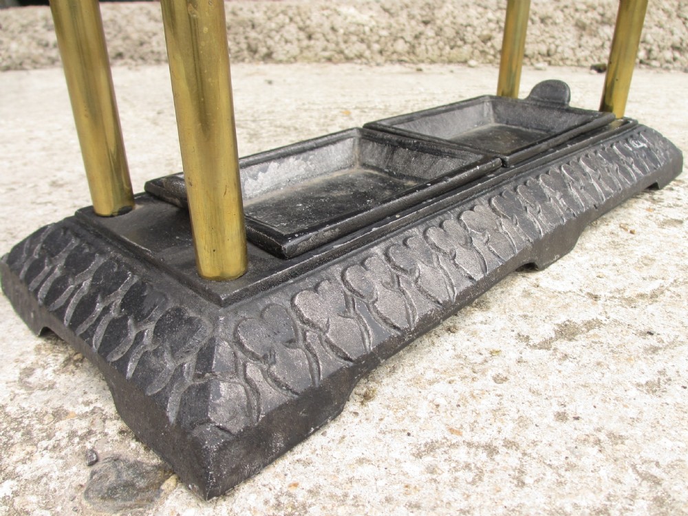 Victorian brass and iron stick stand View VI