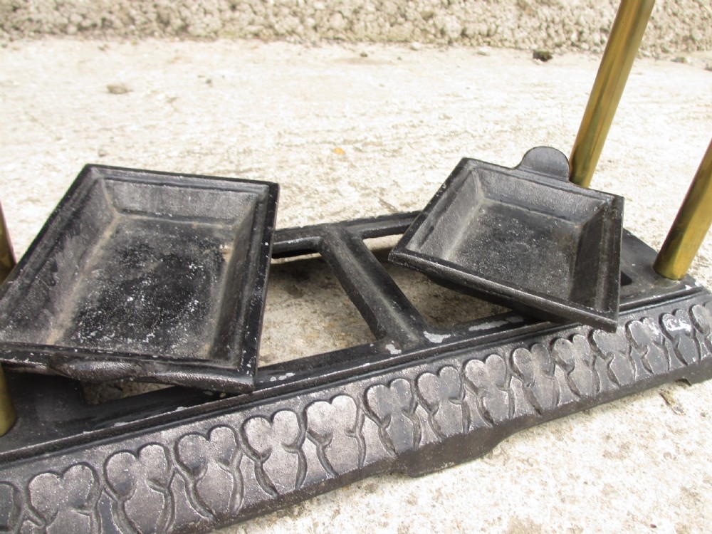 Victorian brass and iron stick stand View X