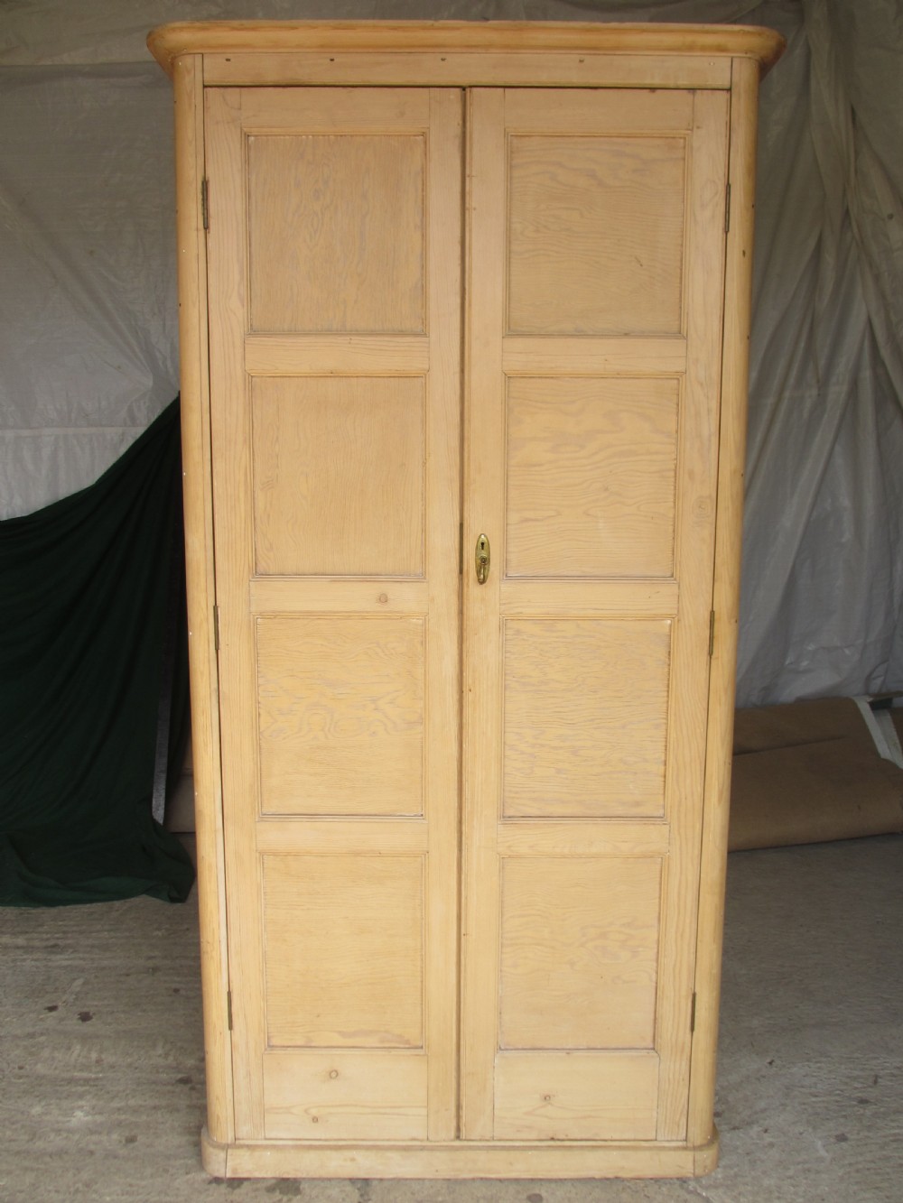Victorian pitch pine tall standing hall cupboard