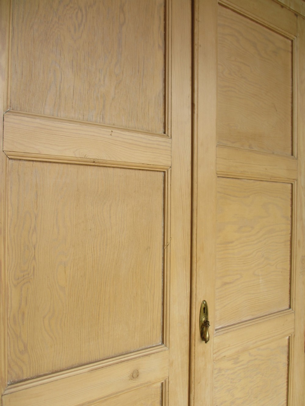 Victorian pitch pine tall standing hall cupboard View V