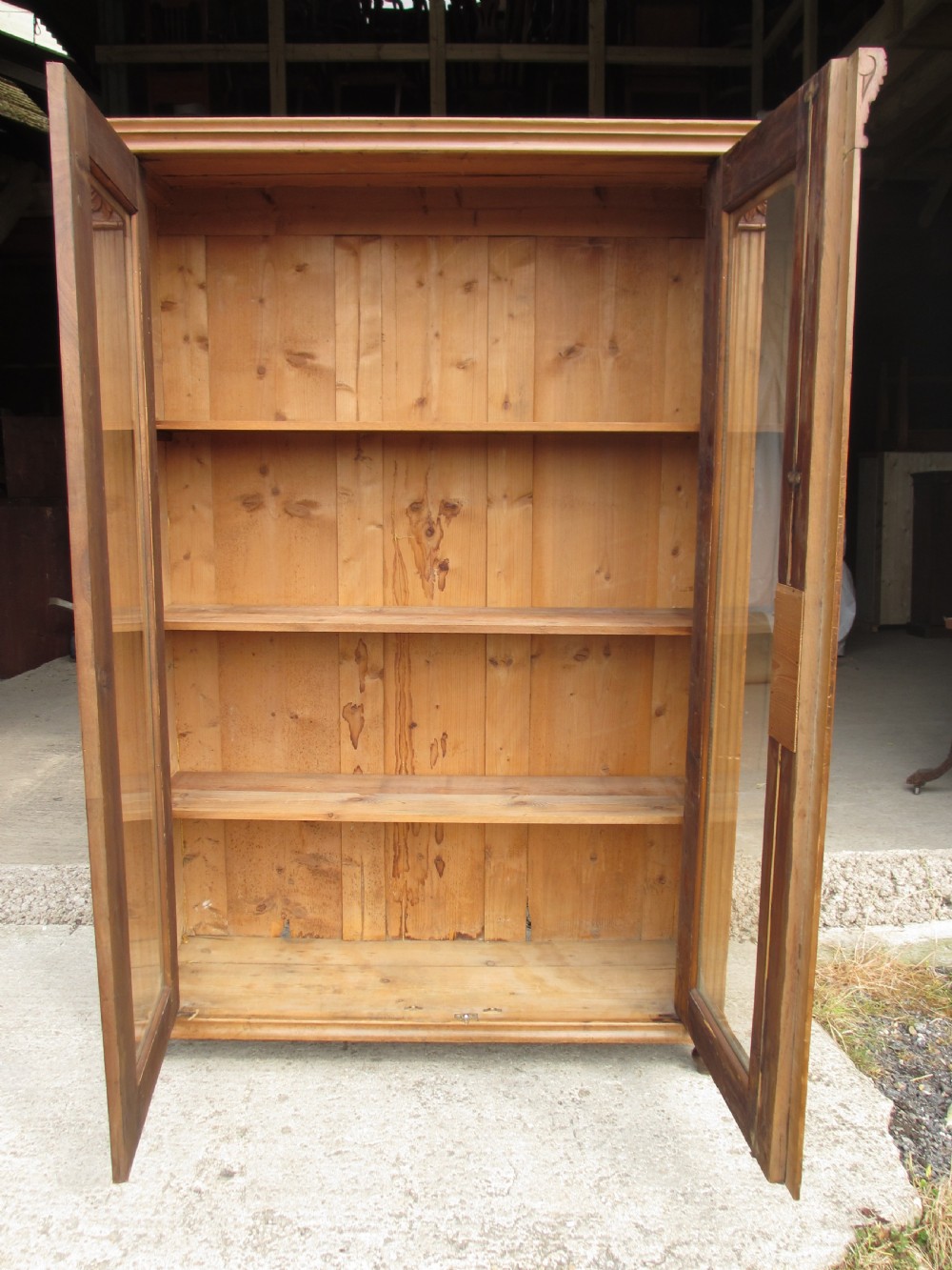 Victorian walnut glazed 2 door display bookcase View X