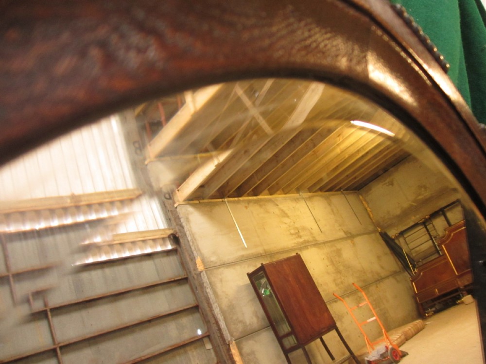 Victorian bevel oak oval wall hanging mirror View VI