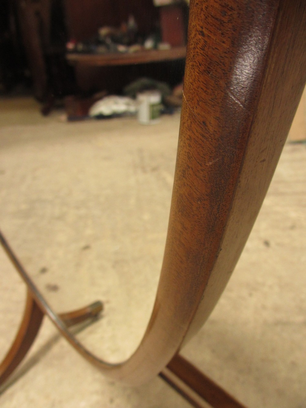 Edwardian mahogany cheval standing swing dressing mirror View VI