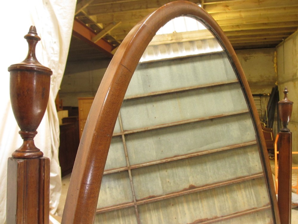 Edwardian mahogany cheval standing swing dressing mirror View VIII