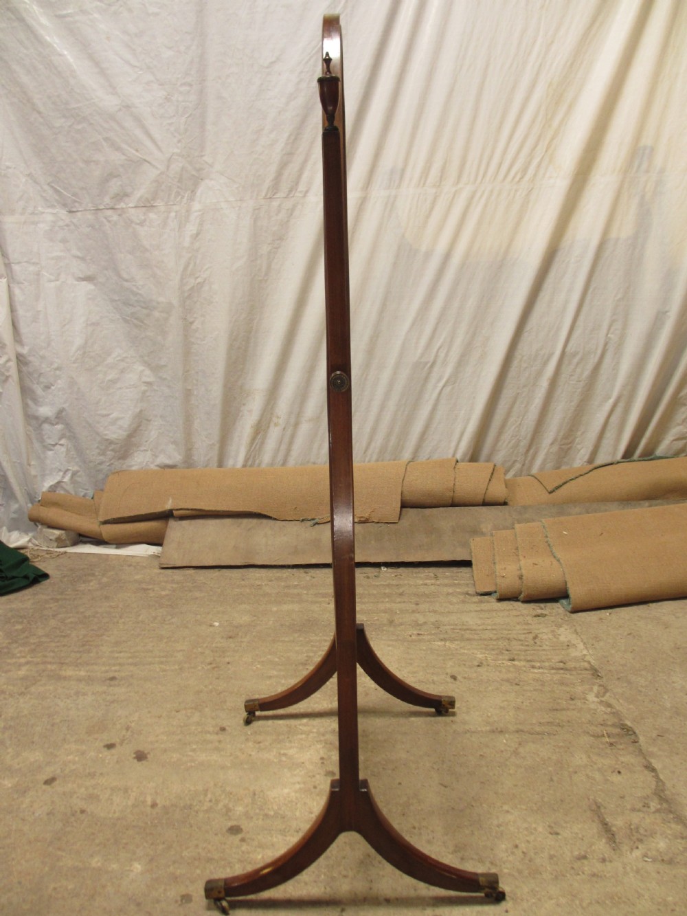 Edwardian mahogany cheval standing swing dressing mirror View XI