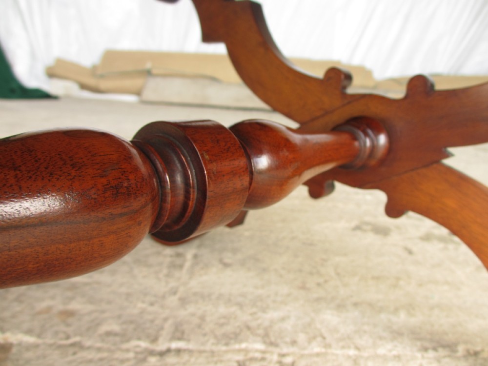 Victorian mahogany dressing stool with pink upholstered seat View X