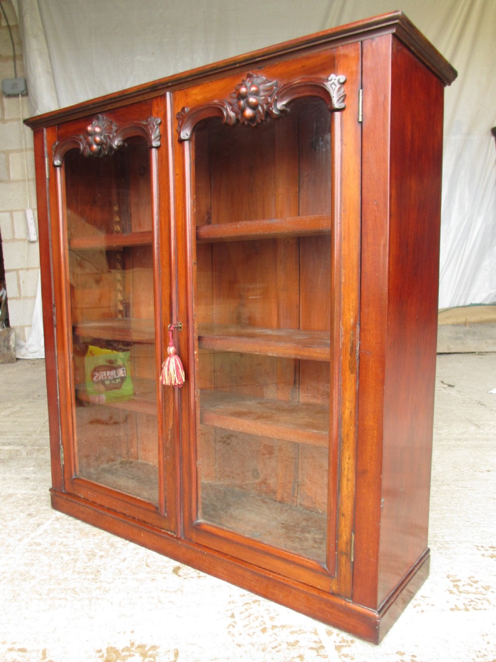 Victorian glazed floor standing bookcase View II