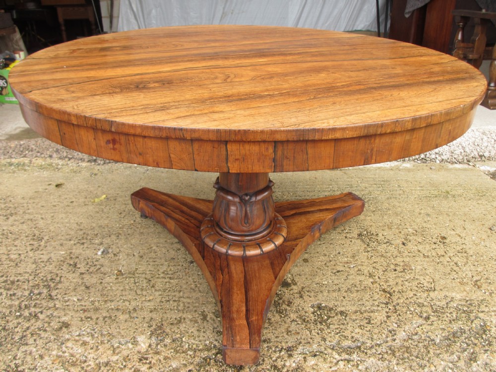 19th century Rosewood circular tilt top breakfast table 