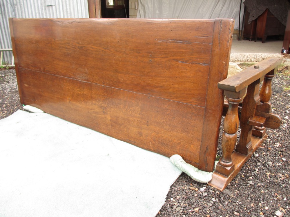 17th century style oak refectory plank dining table and chairs View XII