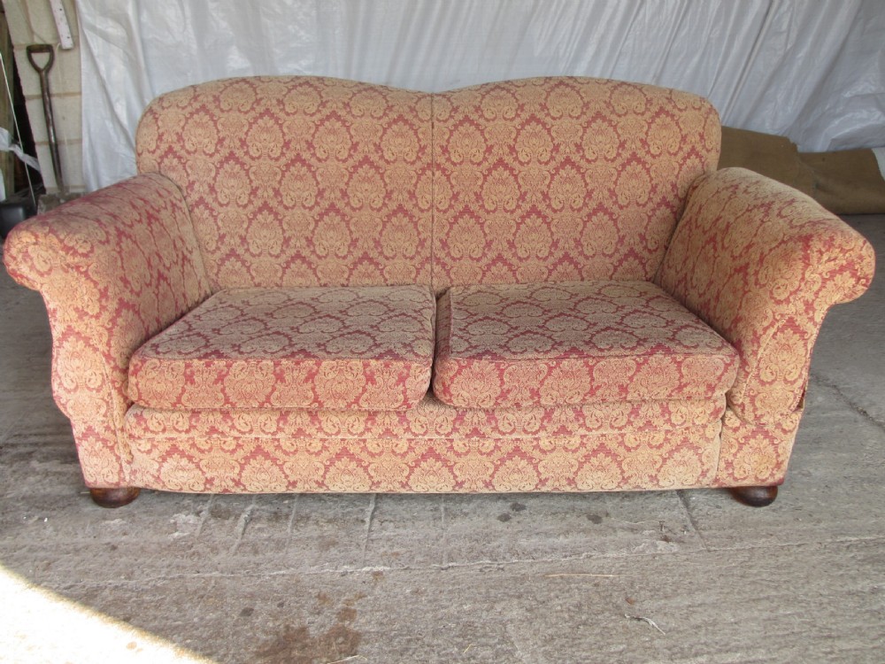 19th century drop arm chesterfield style sofa 