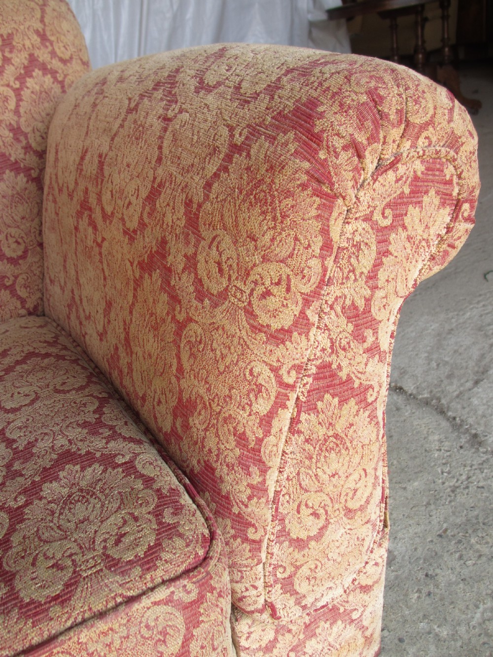 19th century drop arm chesterfield style sofa  View V
