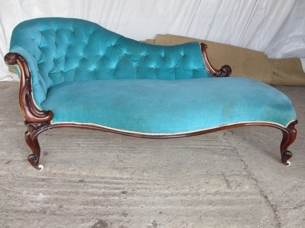 Victorian carved Rosewood chaise longue 