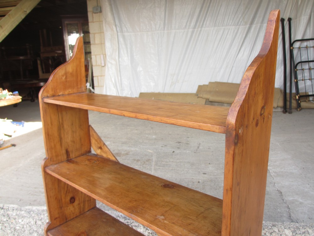 19th century pine open waterfall 4 tier bookcase View IV