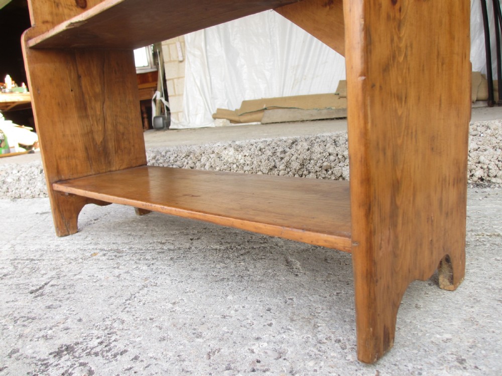 19th century pine open waterfall 4 tier bookcase View V
