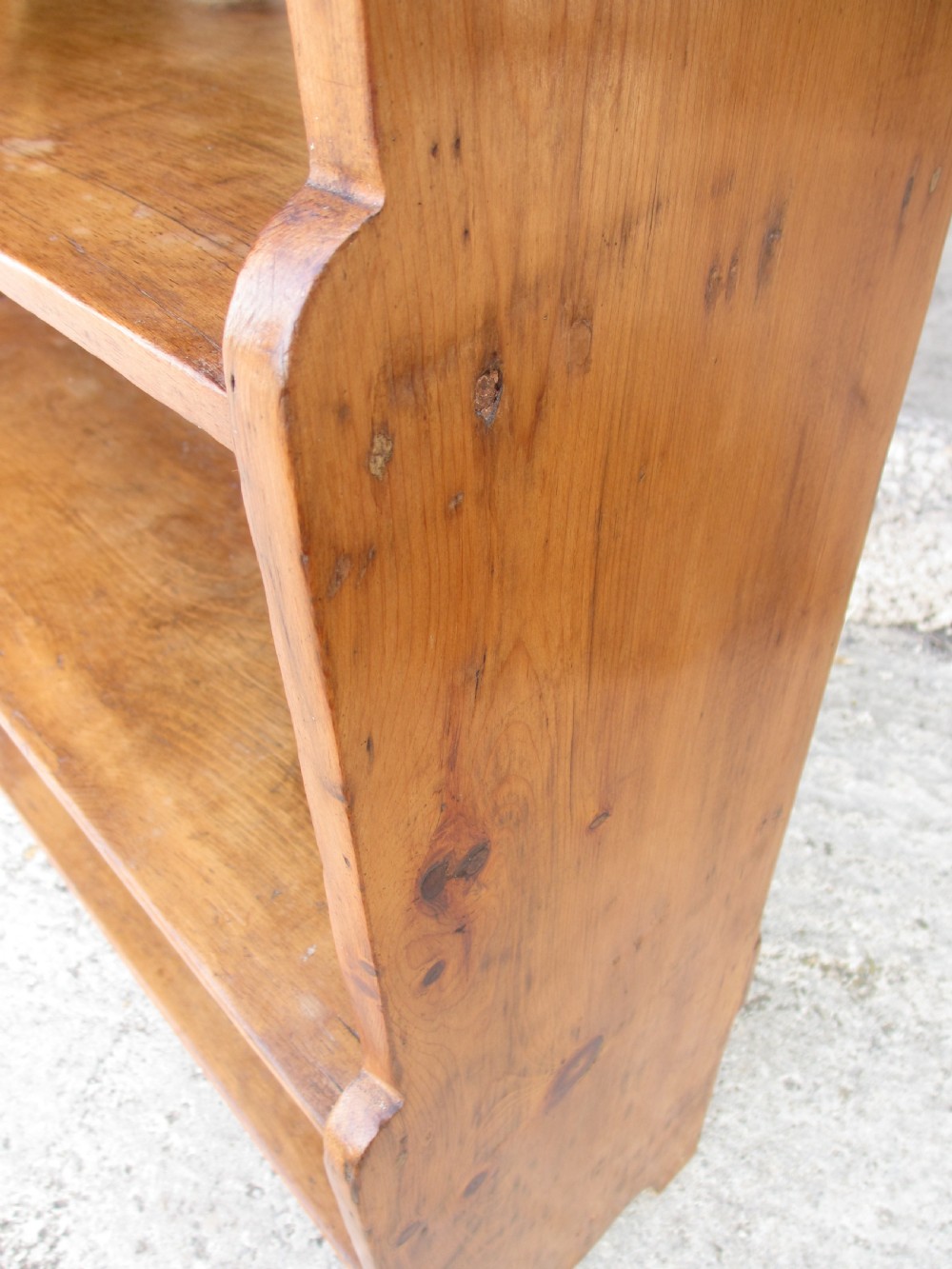 19th century pine open waterfall 4 tier bookcase View VII