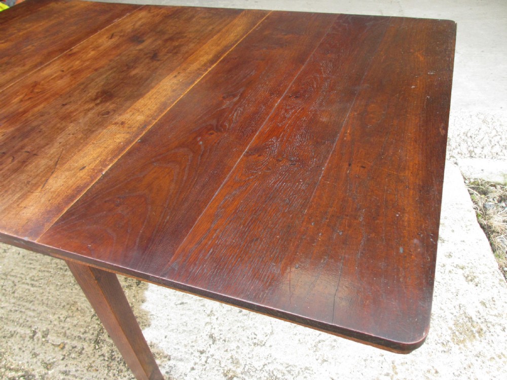 19th century oak rectangular twin leaf dining table  View VIII