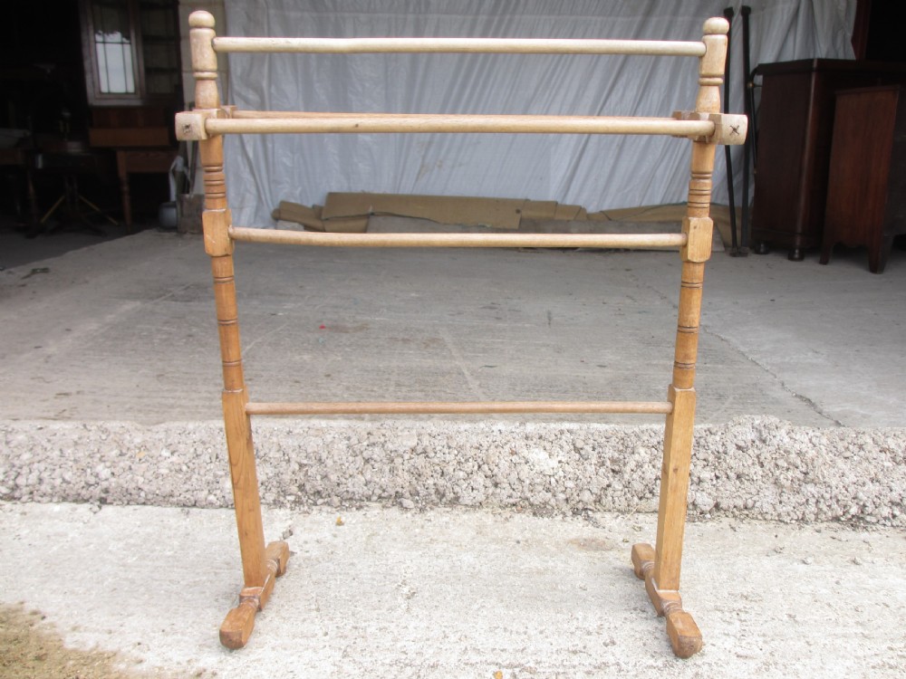 Matched pair of 19th century ash towel rails  View III