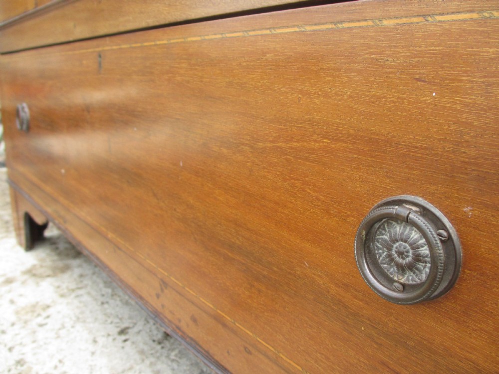 Late 19th century mahogany Sheraton revival inlaid wardrobe  View VI