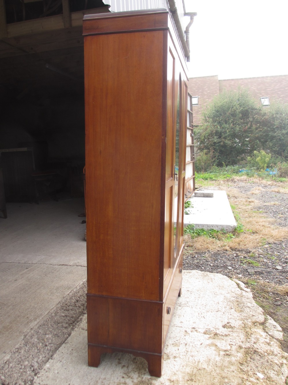 Late 19th century mahogany Sheraton revival inlaid wardrobe  View XII