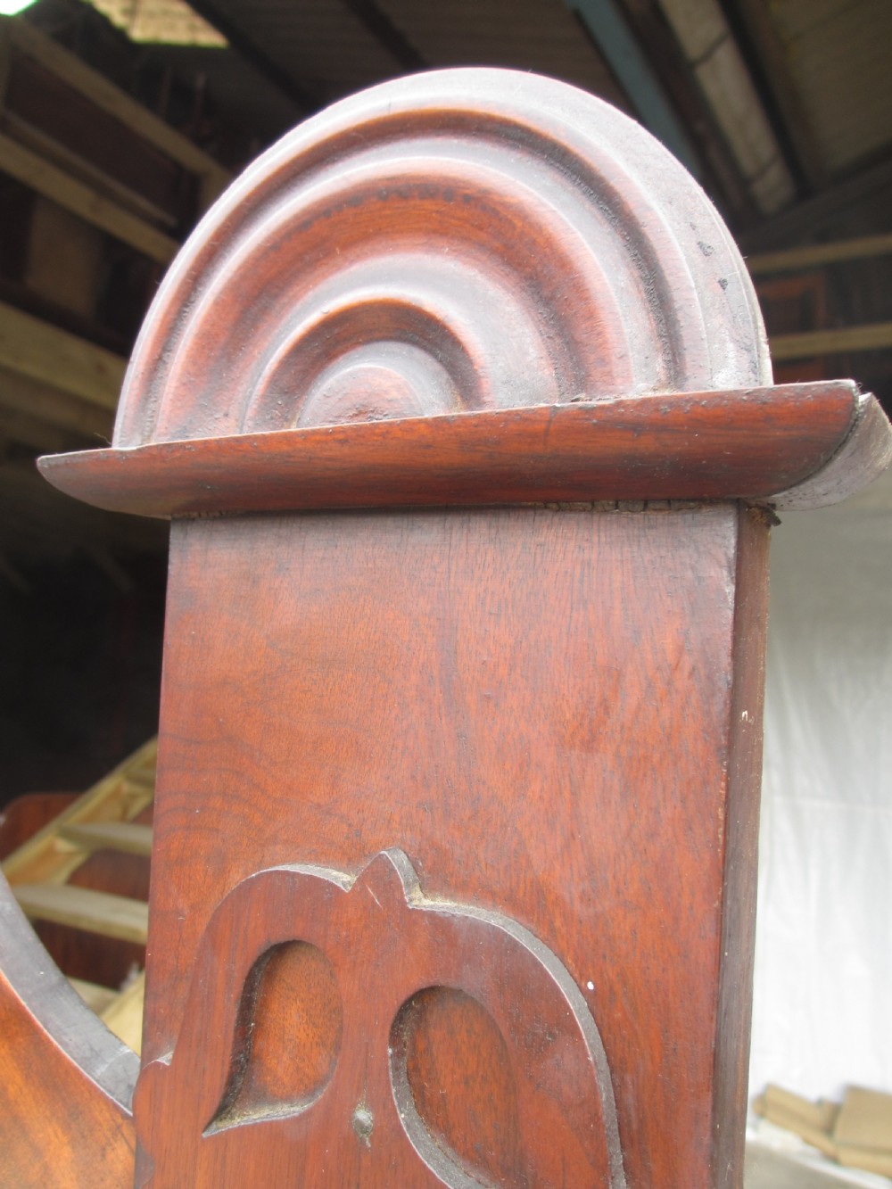 Victorian mahogany hall stand with fretted front work and mirror View V