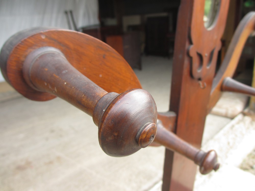 Victorian mahogany hall stand with fretted front work and mirror View VI