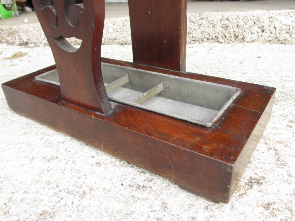 Victorian mahogany hall stand with fretted front work and mirror View VII
