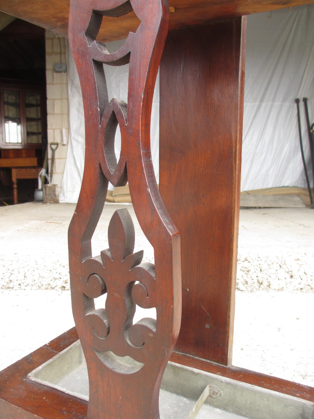 Victorian mahogany hall stand with fretted front work and mirror View VIII