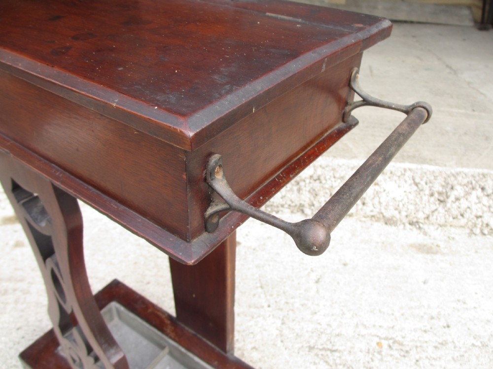 Victorian mahogany hall stand with fretted front work and mirror View IX