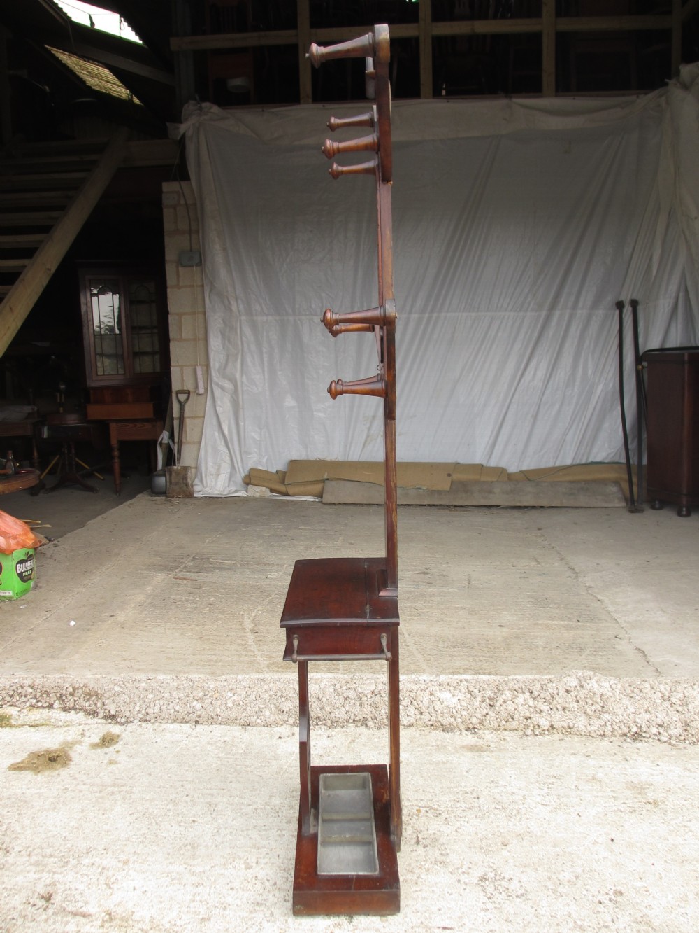 Victorian mahogany hall stand with fretted front work and mirror View XI