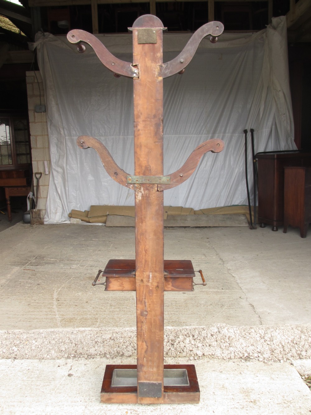 Victorian mahogany hall stand with fretted front work and mirror View XII